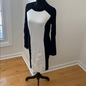 Black and white sweater dress